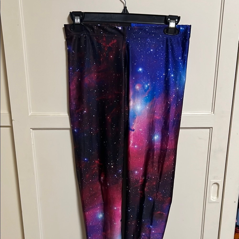 Blackmilk Purple Galaxy Print Leggings